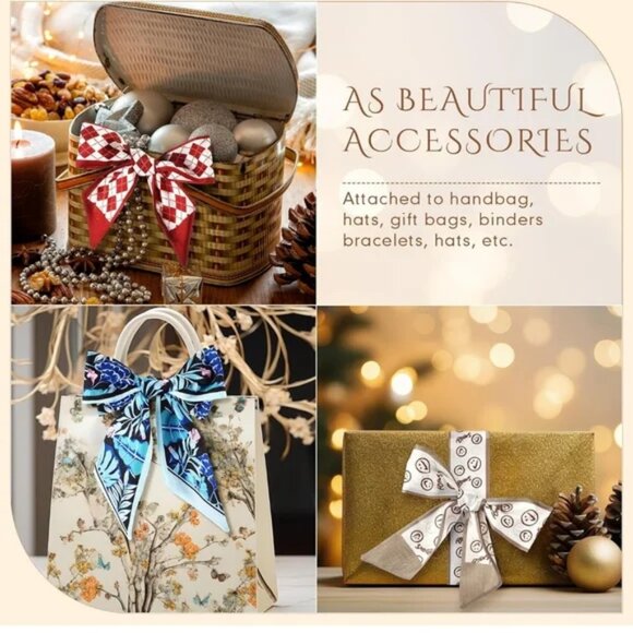 Twilly Scarf Blue Tones Set of Two Bag Accessory Mountain Design Love Yourself - Picture 4 of 12